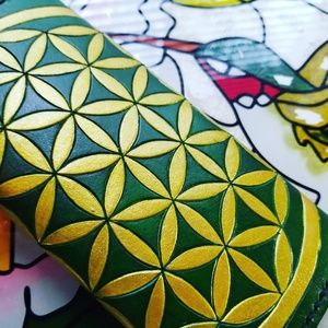 Leather Long Wallet Flower of Life